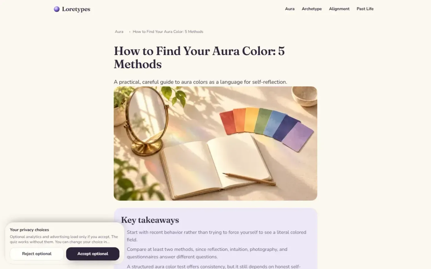 Loretypes — Aura page