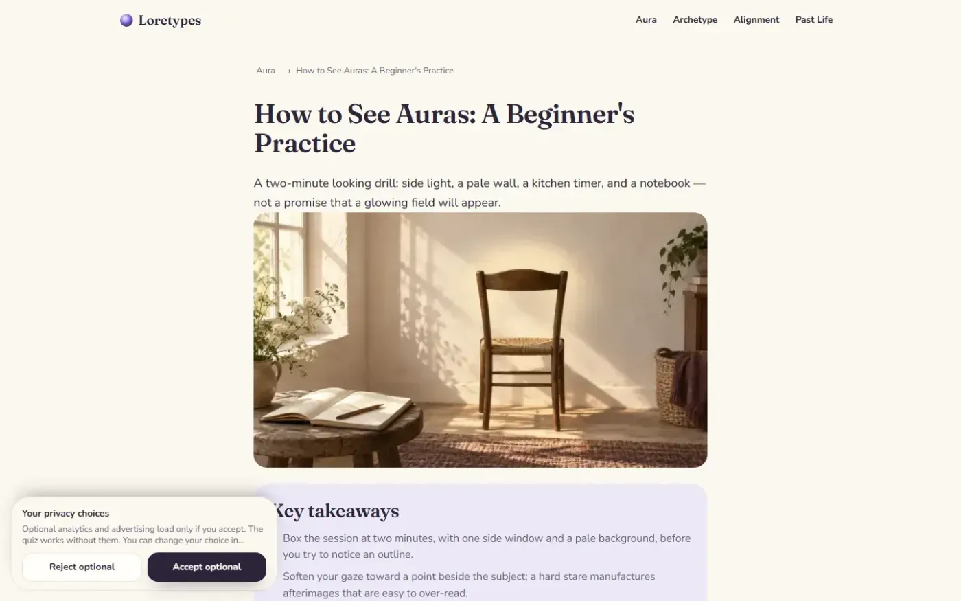 Loretypes — Aura page