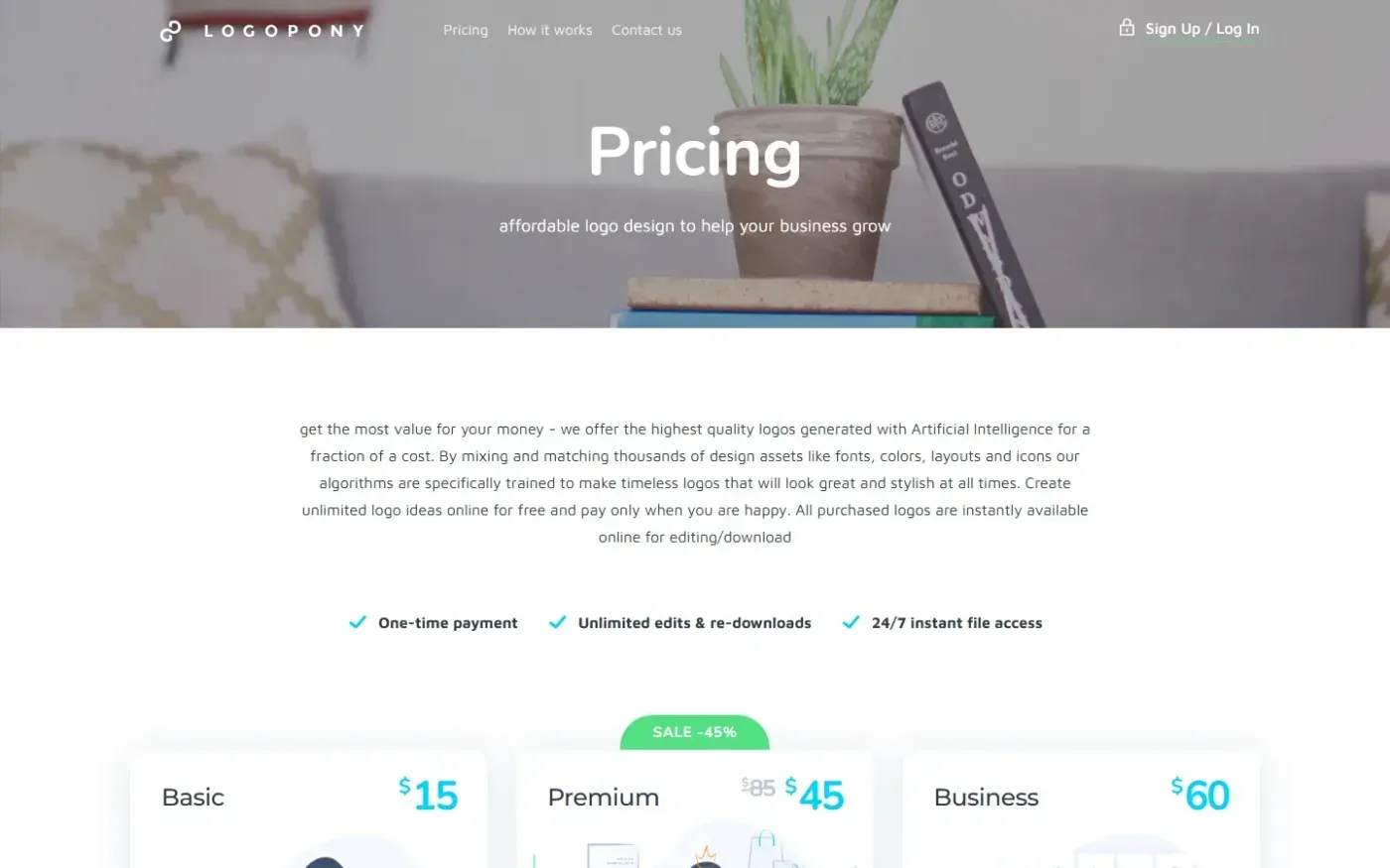 Logopony — Pricing page