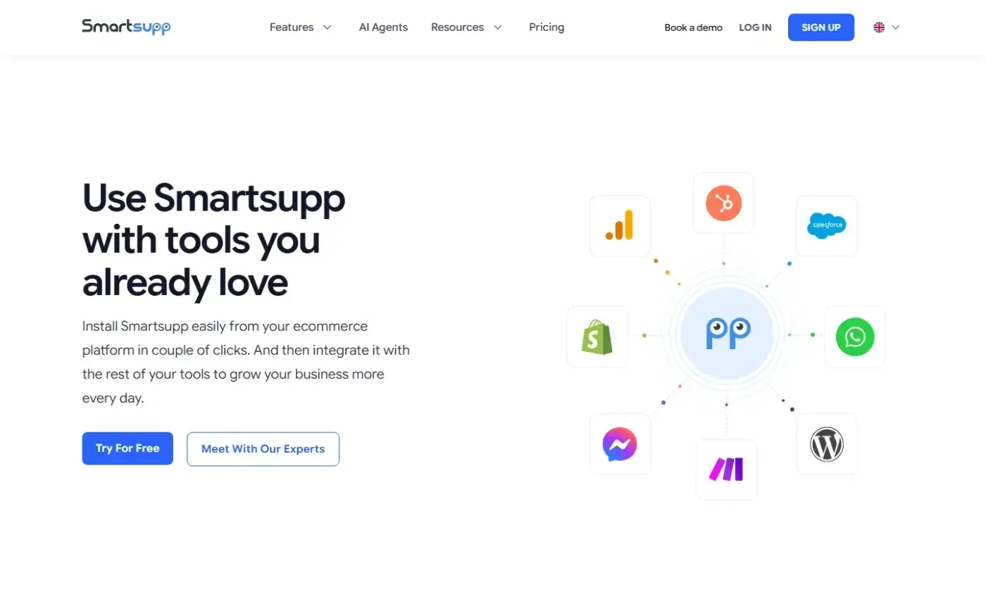 Smartsupp — Integrations page