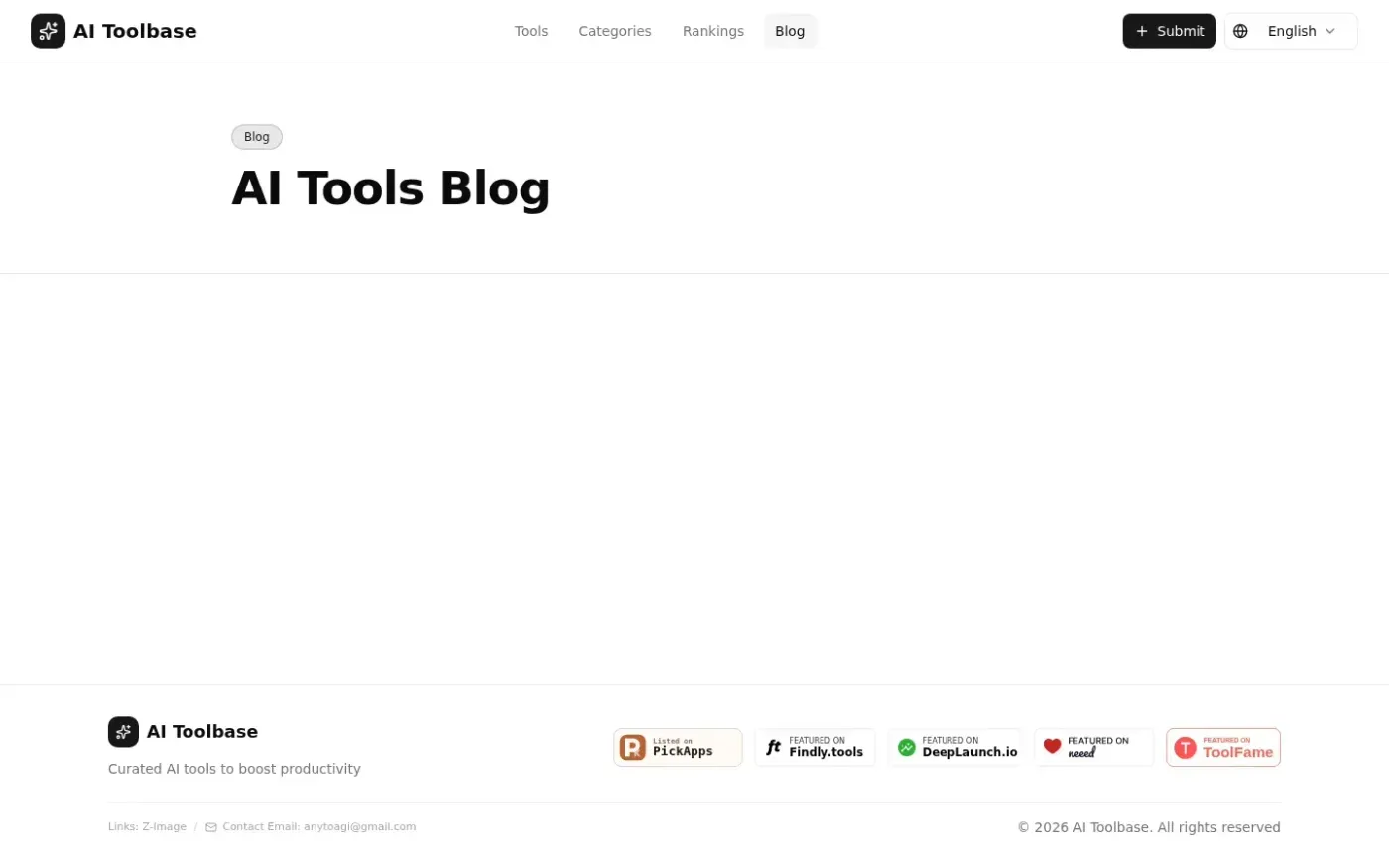 Ai Toolbase — Blog page
