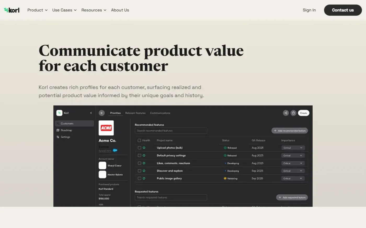 Korl — Product page