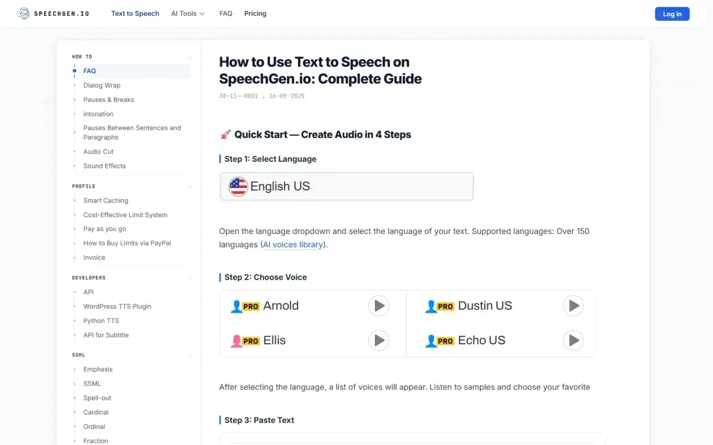 Speechgen — Node page