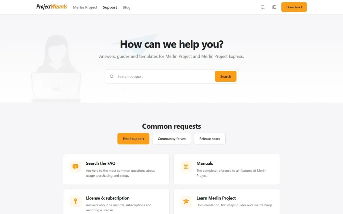 Projectwizards — Support page
