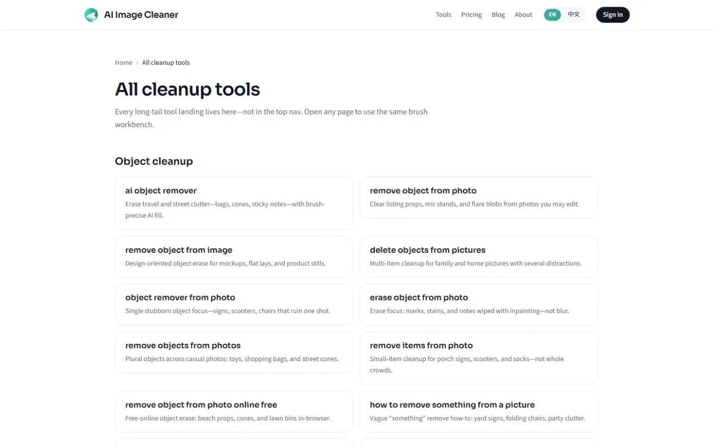Ai Image Cleaner — Tools page