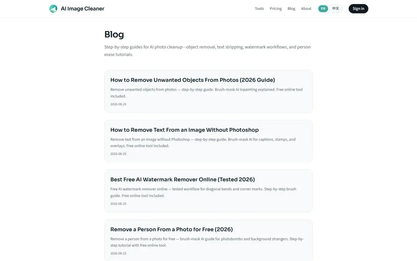 Ai Image Cleaner — Blog page