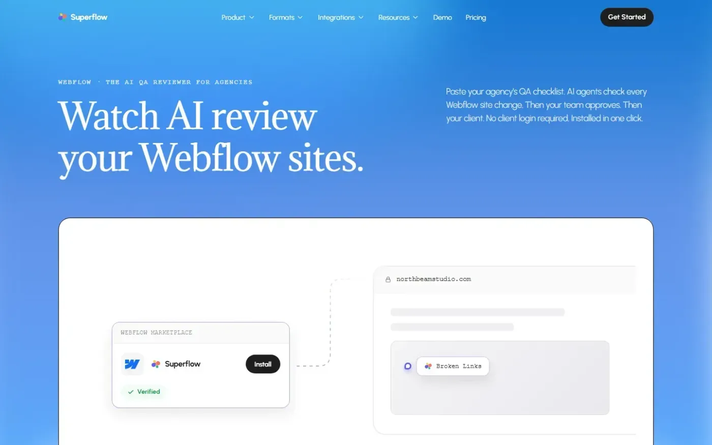Superflow AI — AI agents that QA your website before launch — Integrations page