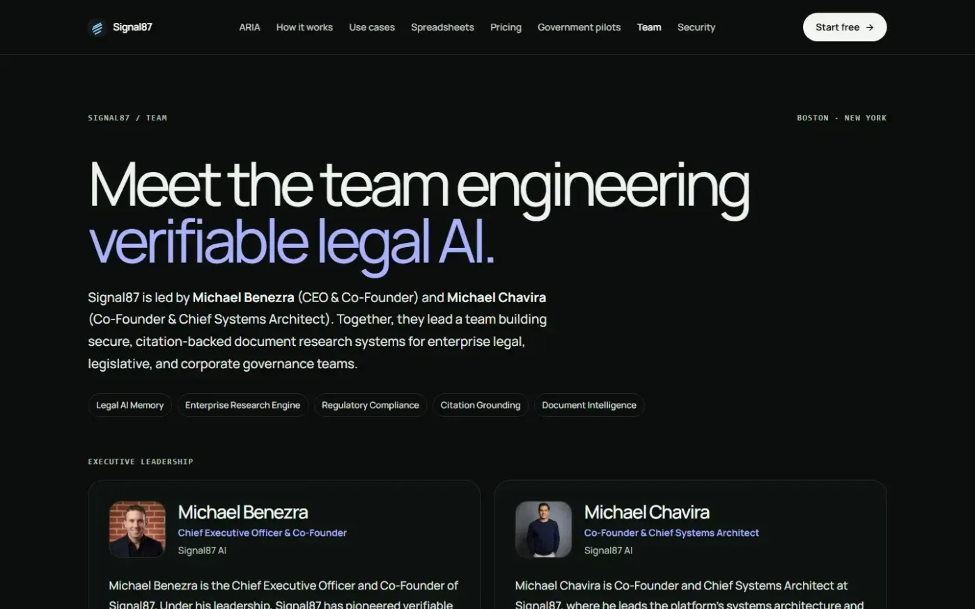Signal87 — Team page