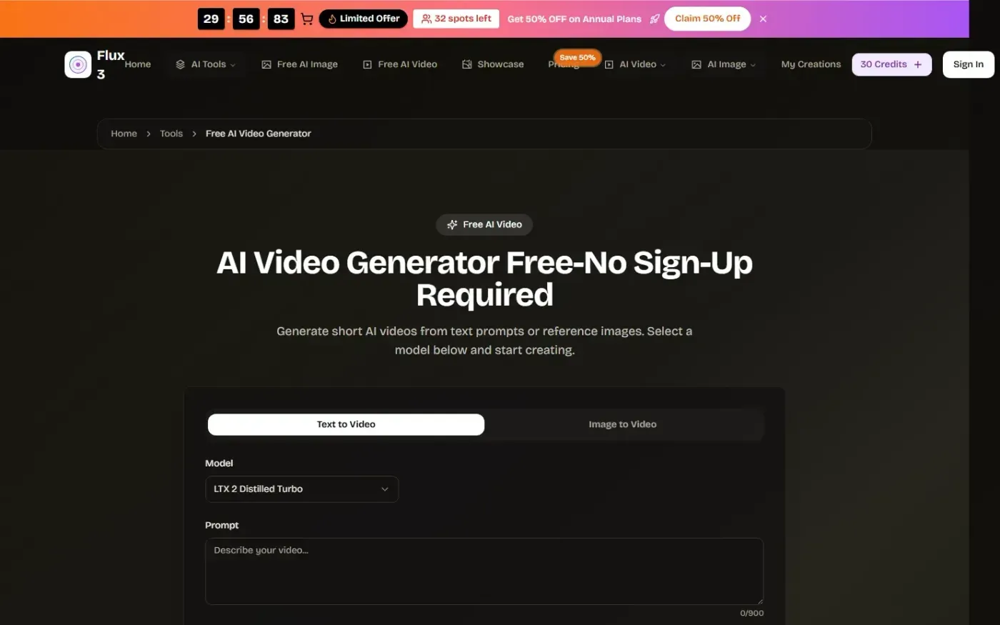 Flux 3 — Tools page