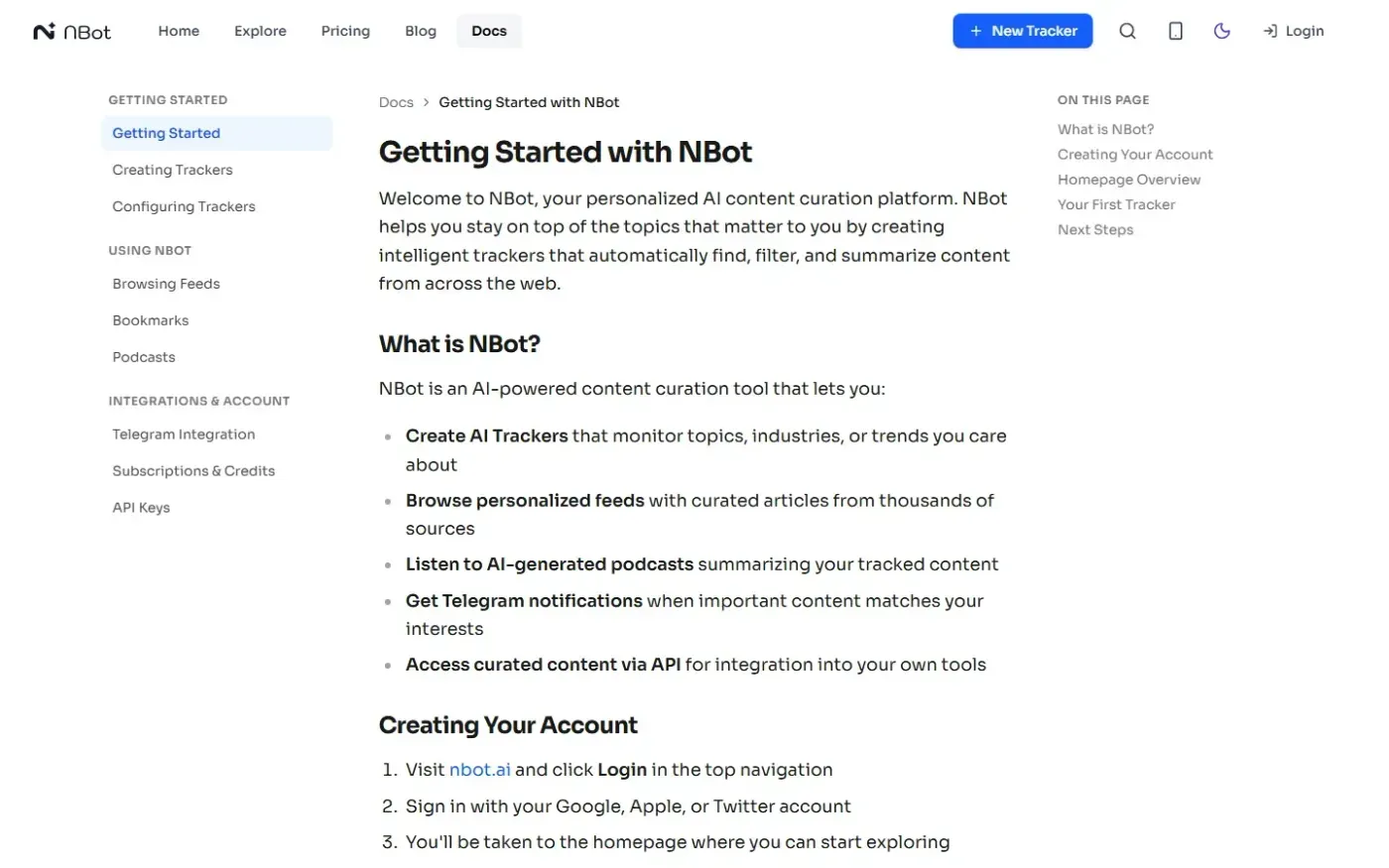 Nbot — Docs page