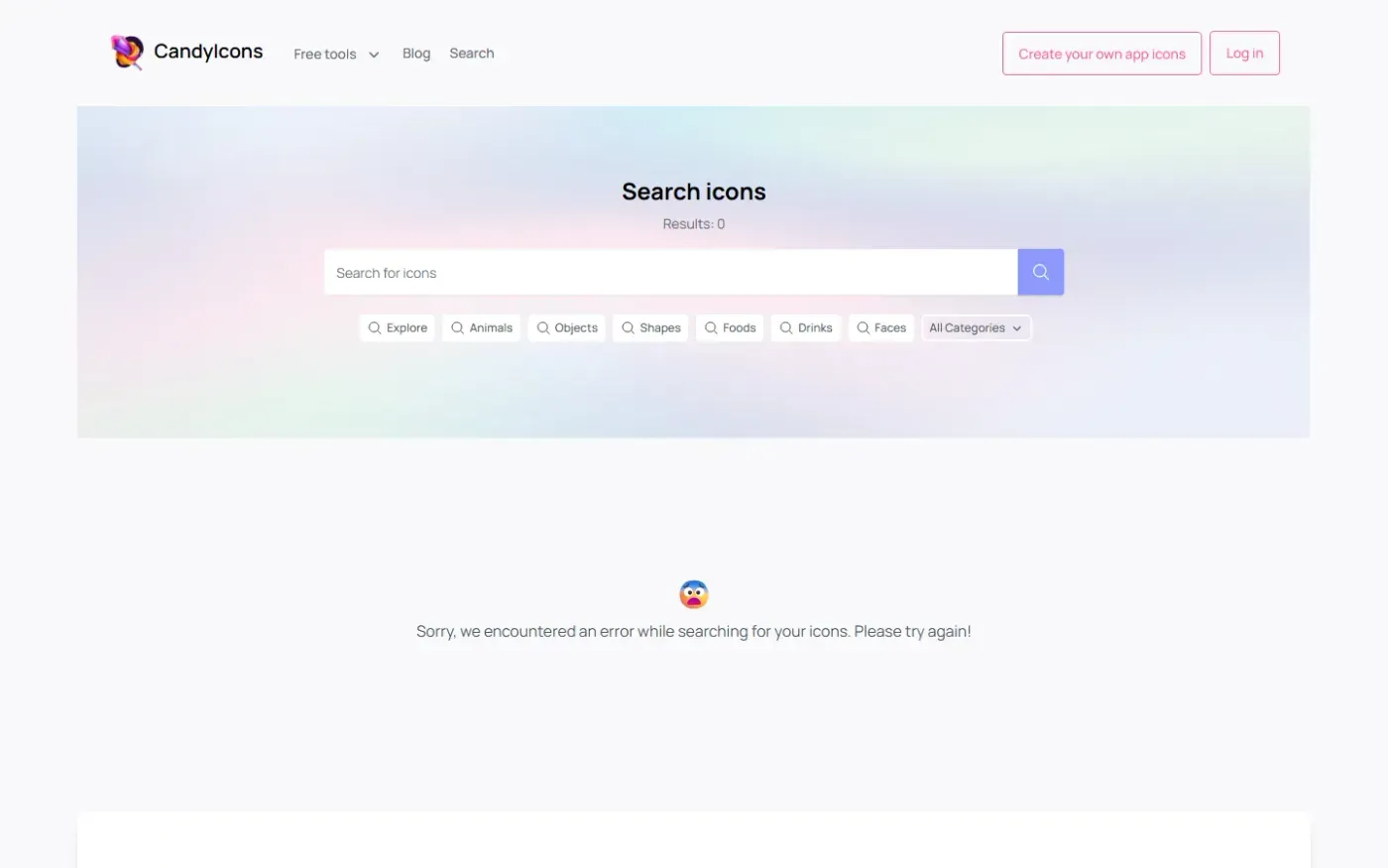 Candyicons — Search page