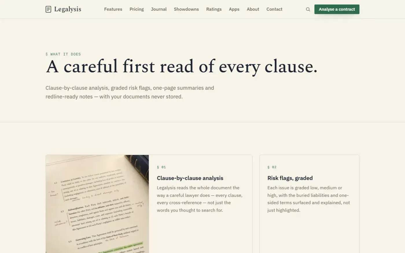 Legalysis — Features page