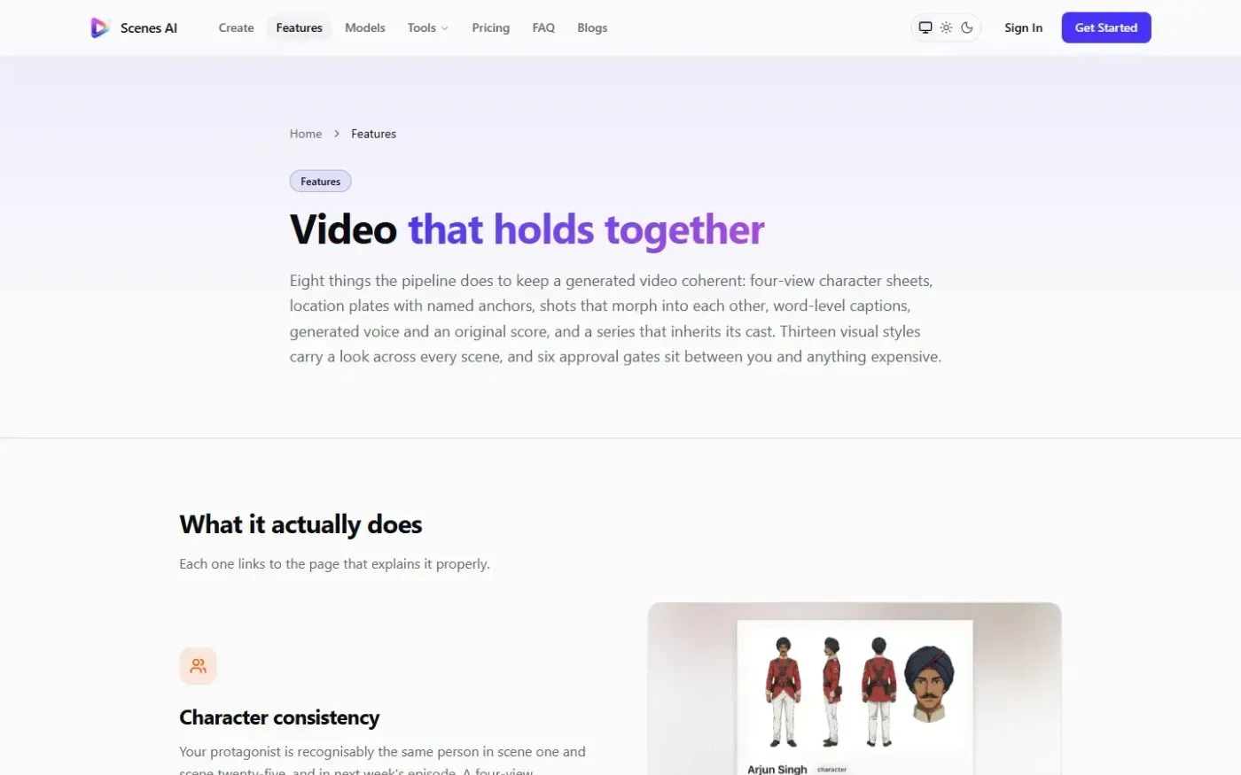 Usescenes — Features page