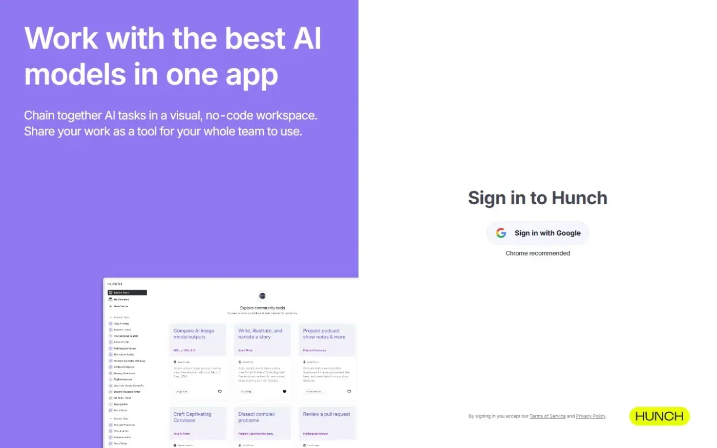 Hunch — Home page