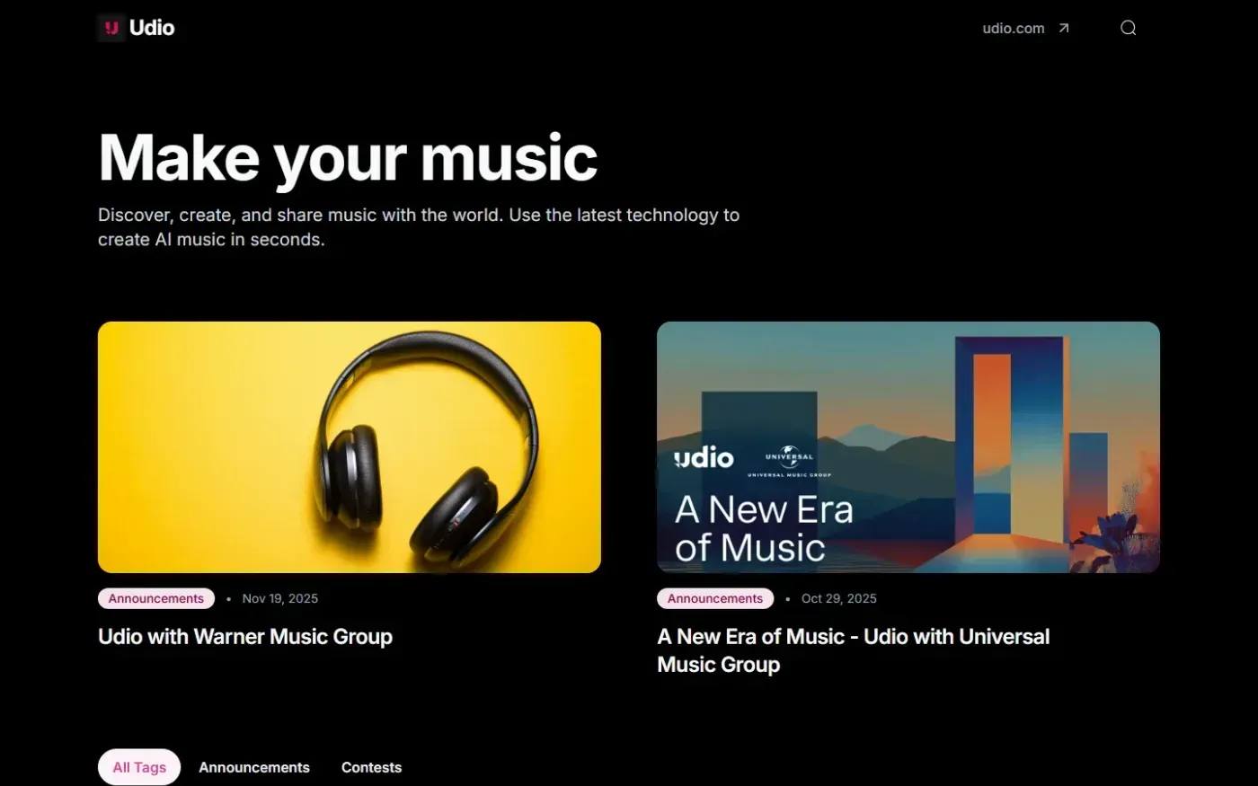 Udio — Blog page