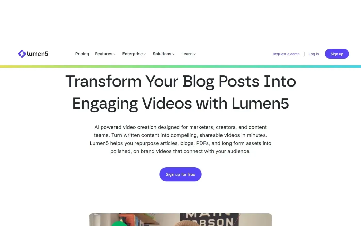 Lumen5 — Features page