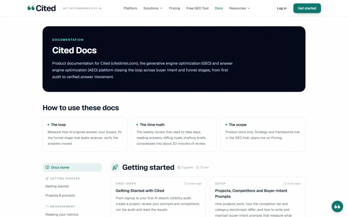 Citedintel — Docs page