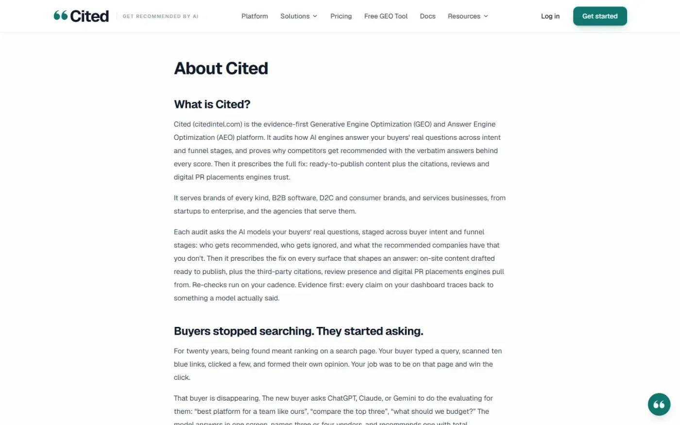 Citedintel — About page