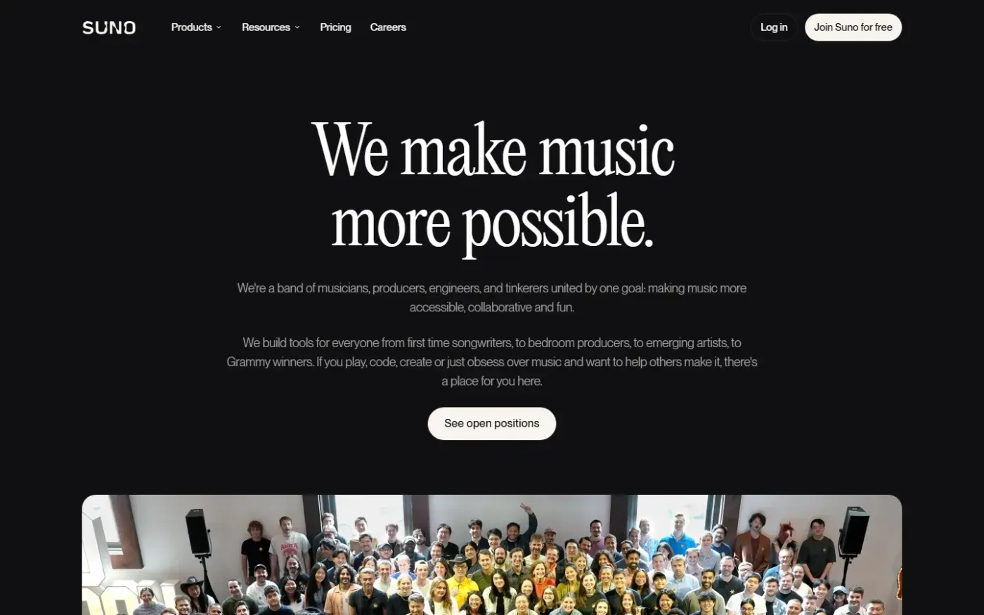 Suno — Careers page