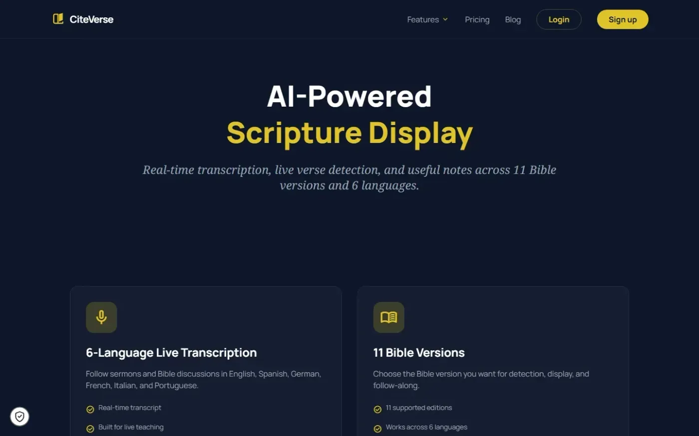 Citeverse — Features page