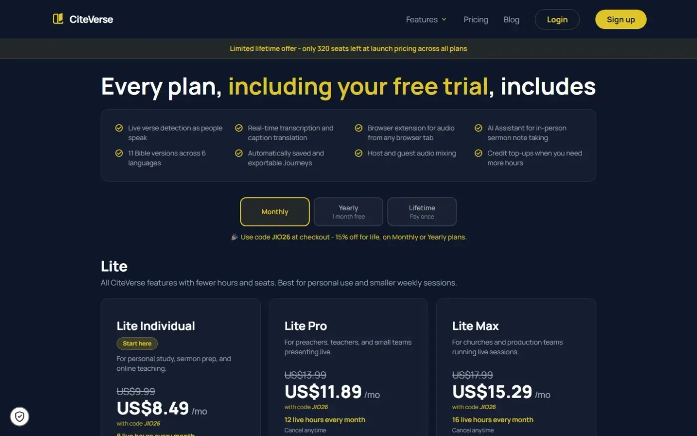 Citeverse — Pricing page