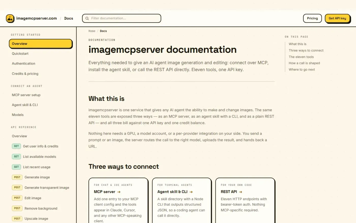 Imagemcpserver — Docs page