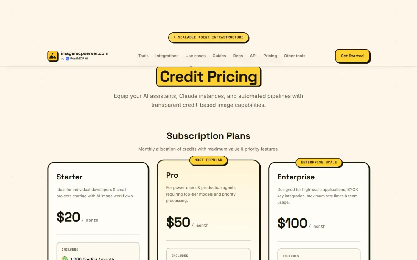 Imagemcpserver — Pricing page