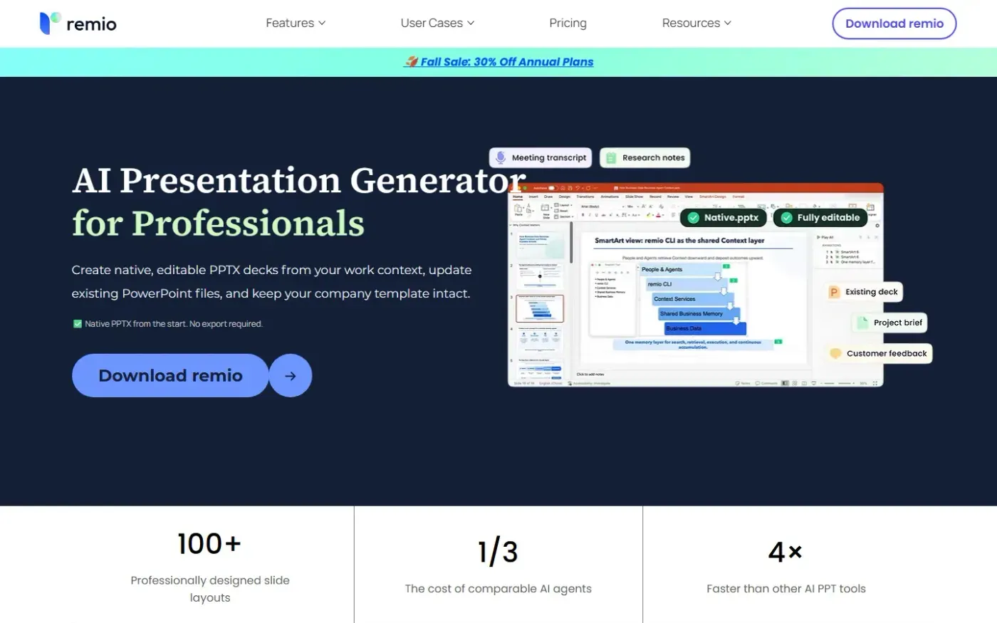 Remio — Ai presentation page