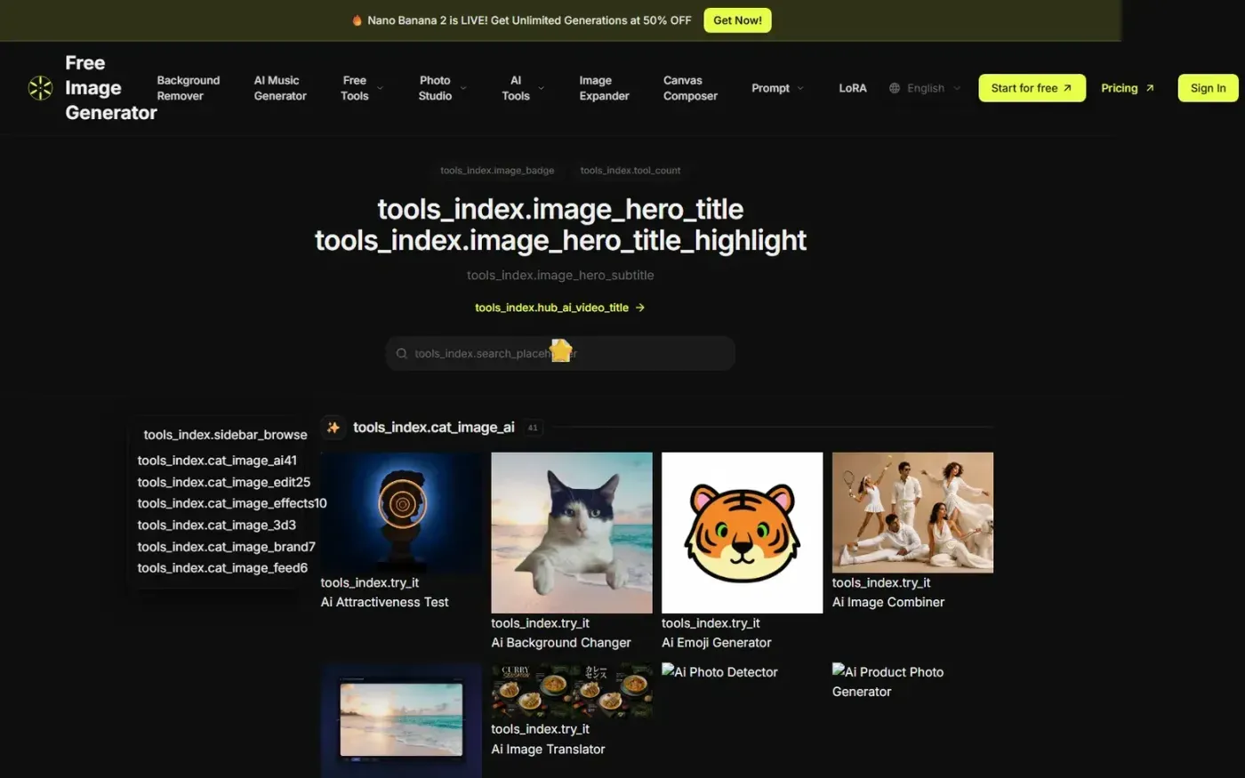 Freeimagegenerator — Tools page