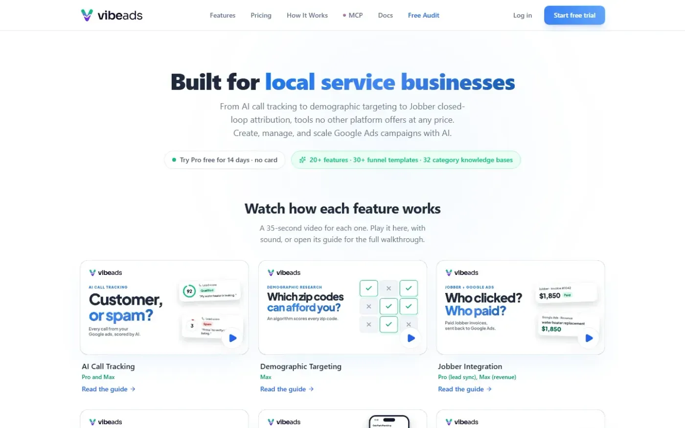 Getvibeads — Features page