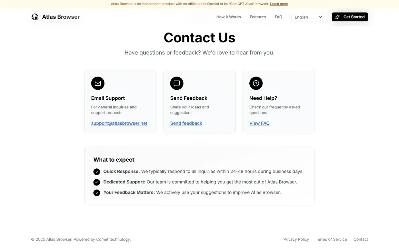 Atlasbrowser — Contact page
