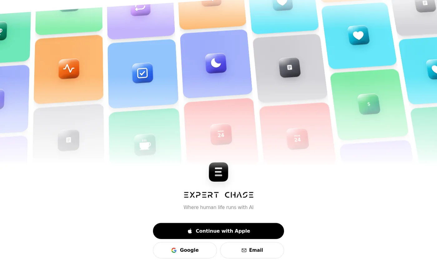 Expert Chase for iOS & Android — Where human life runs with AI — Home page