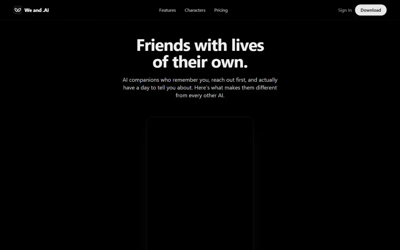Weand — Features page