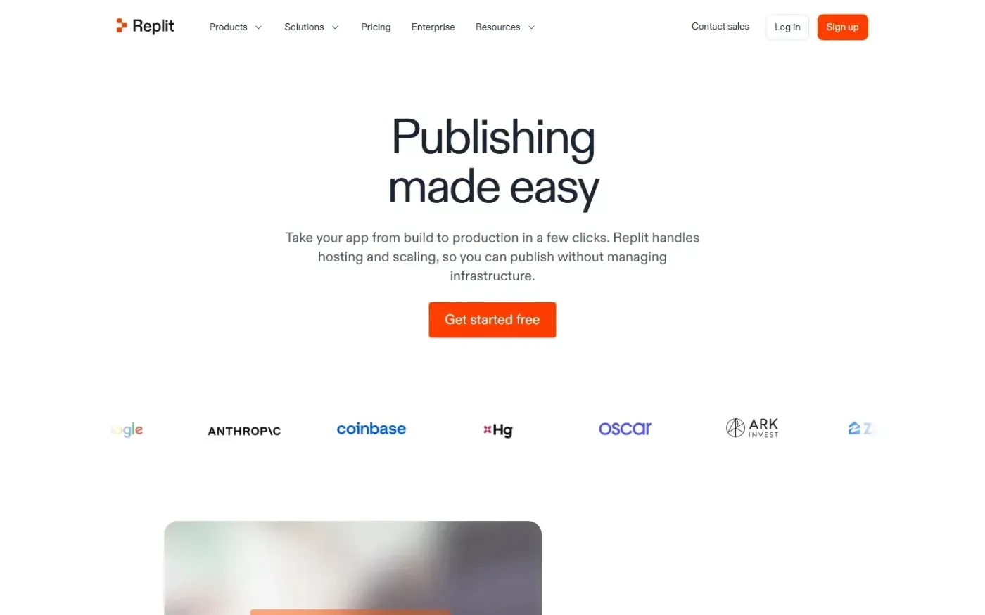 Replit — Products page