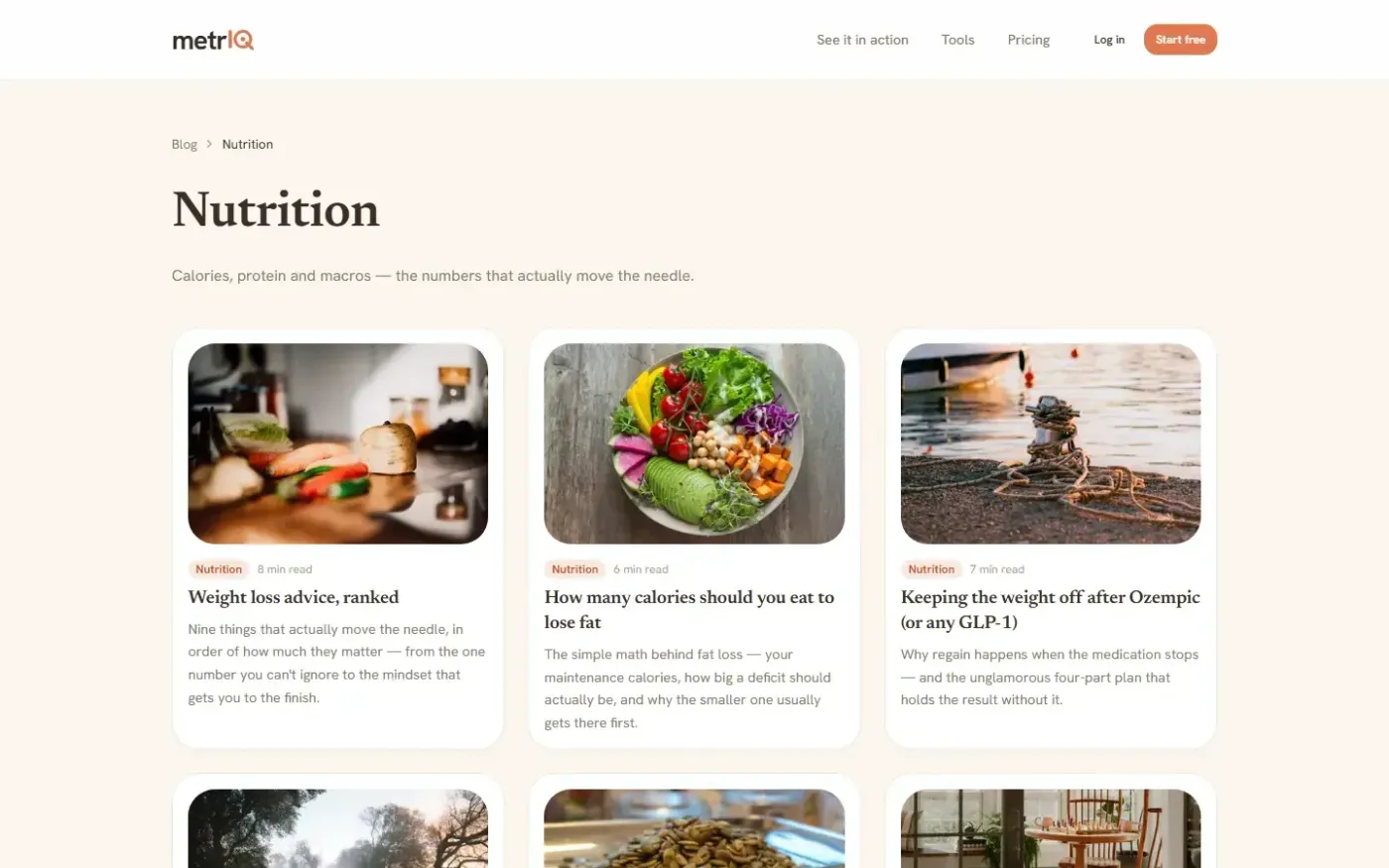 Metriq — Blog page