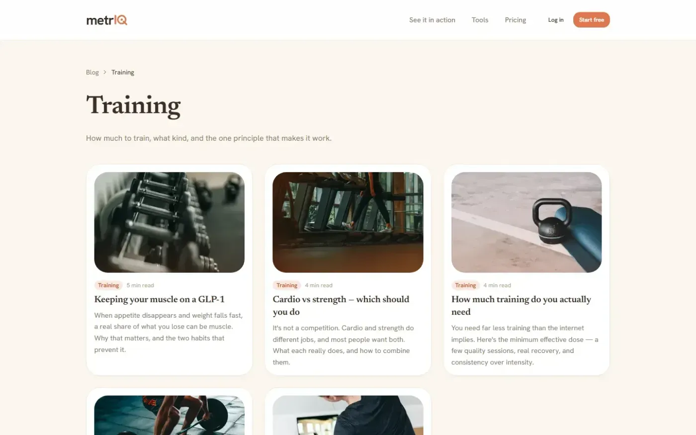 Metriq — Blog page