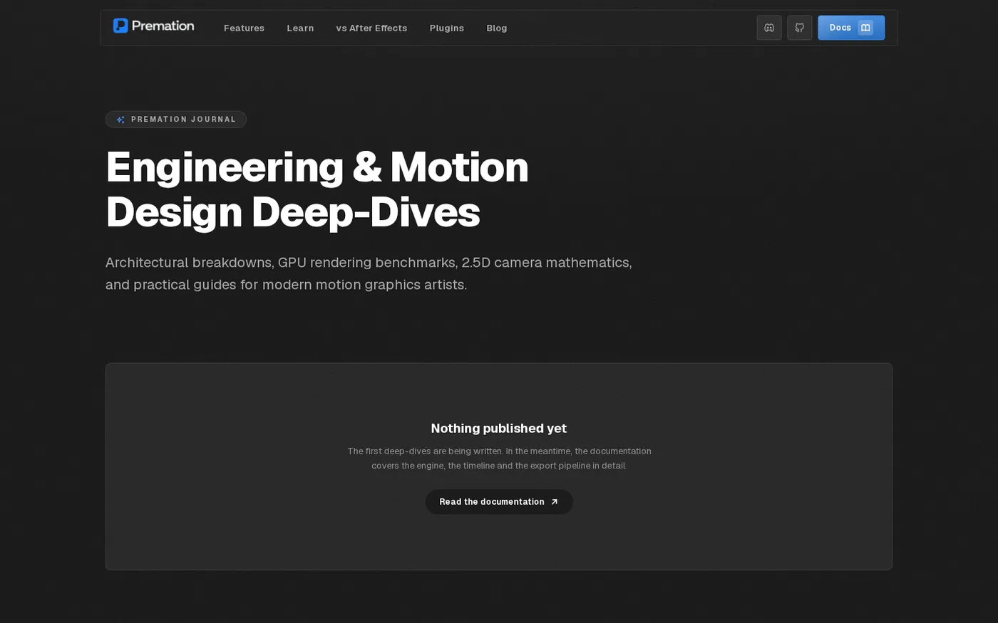 Premation — An open-source AI alternative to After Effects — Blog page
