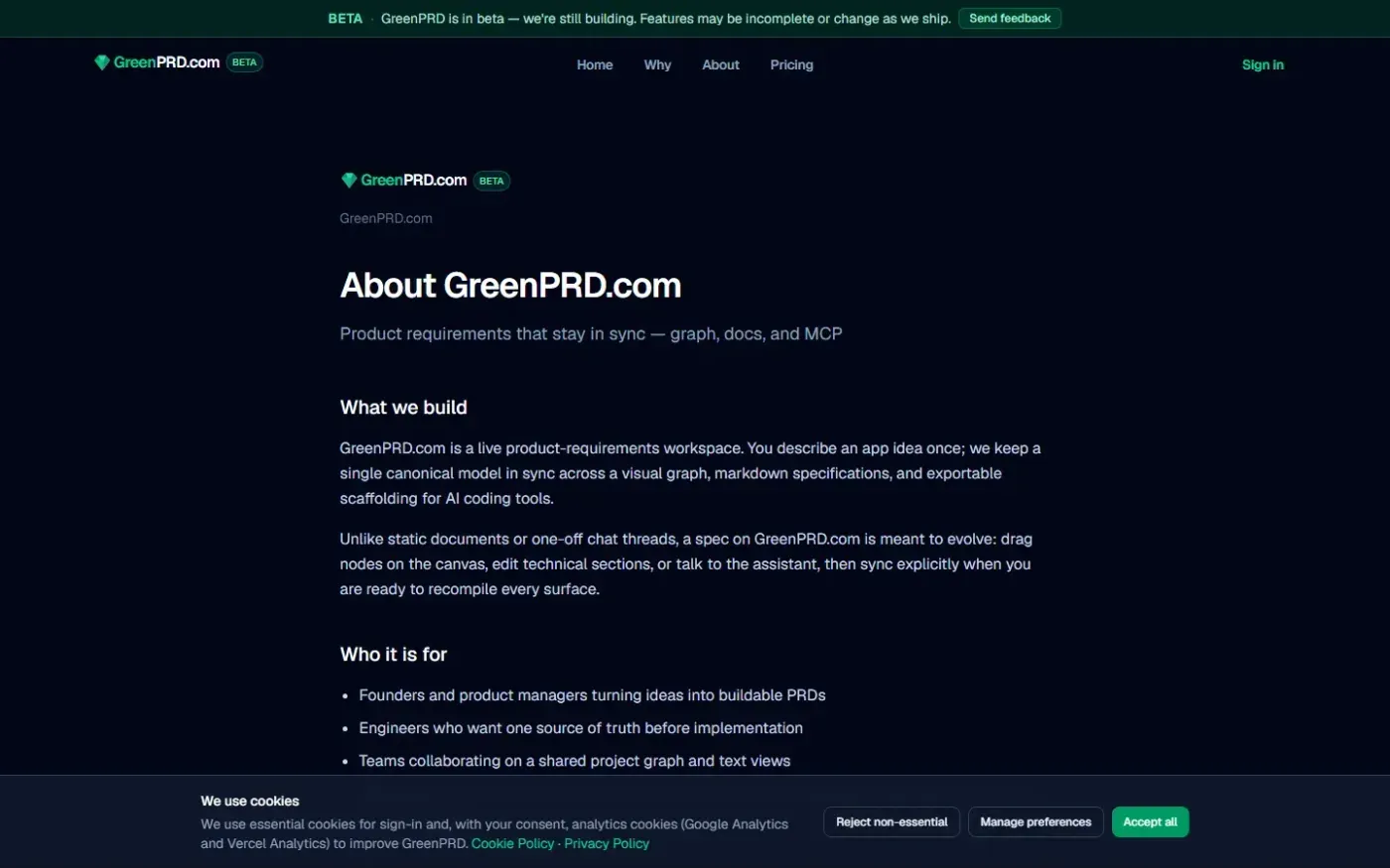 Greenprd — About page