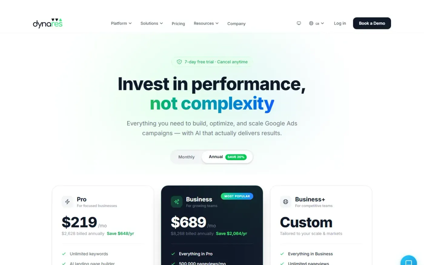 Dynares — Pricing page