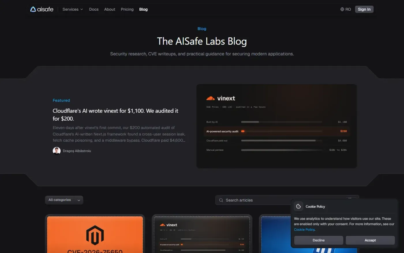 Aisafe — Blog page