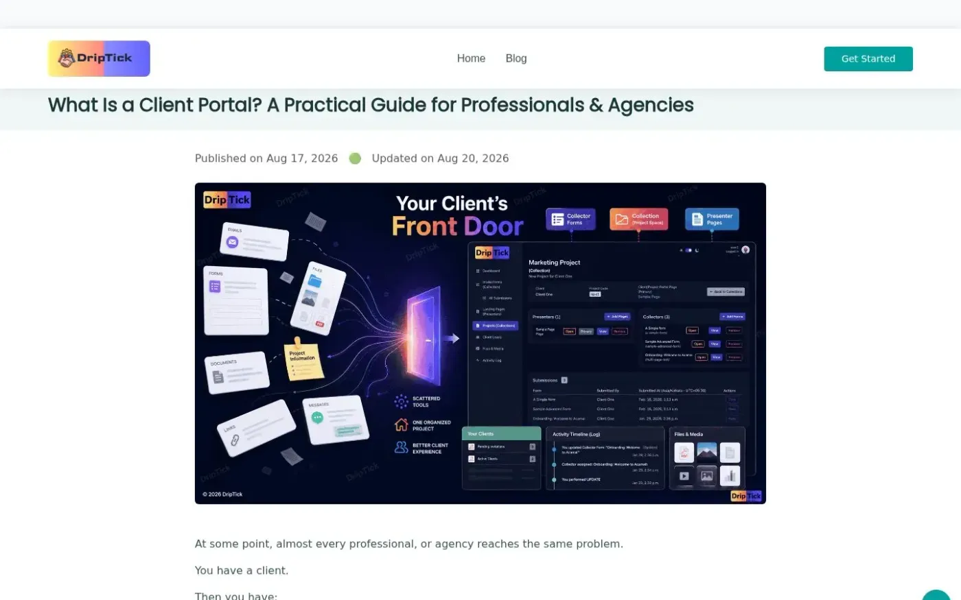 Driptick — Blog page