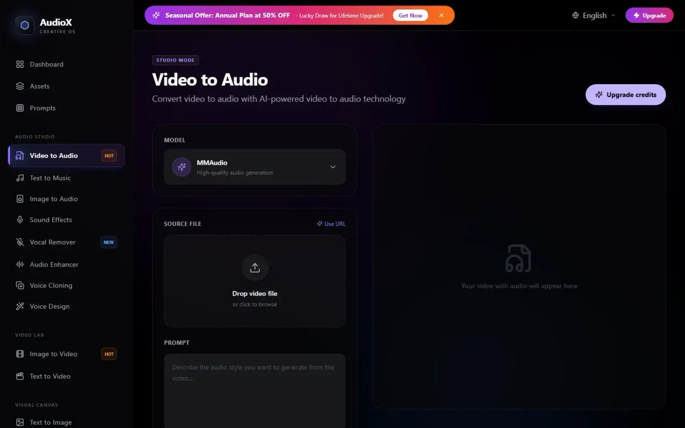 Mmaudio — Video to audio page