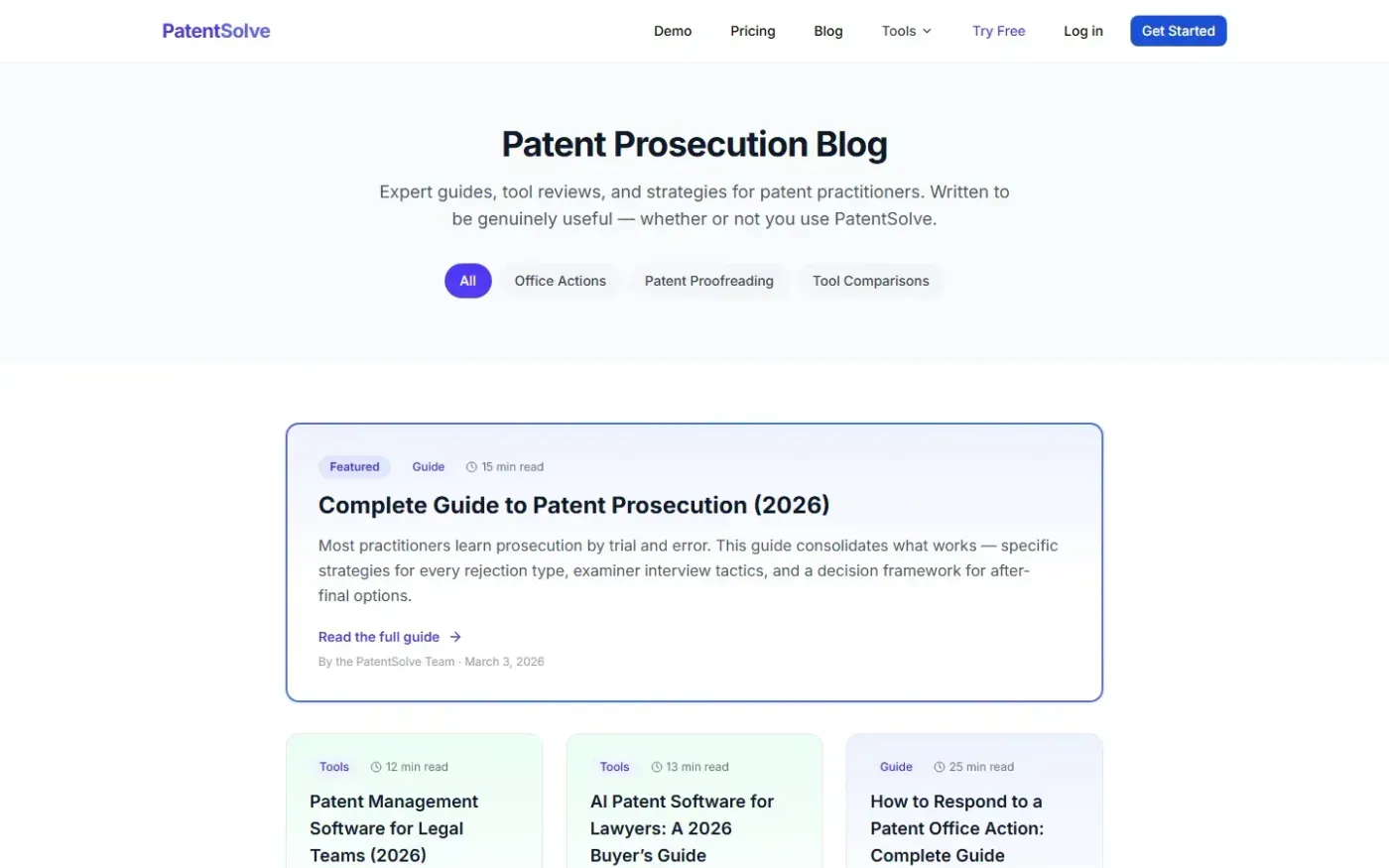 Patentsolve — Blog page