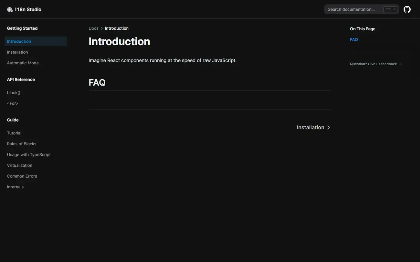 I18n — Docs page