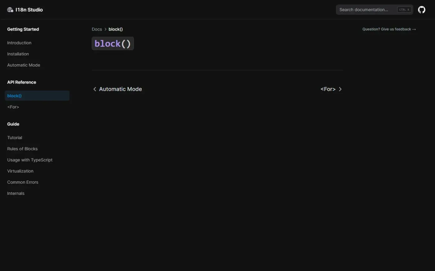 I18n — Docs page