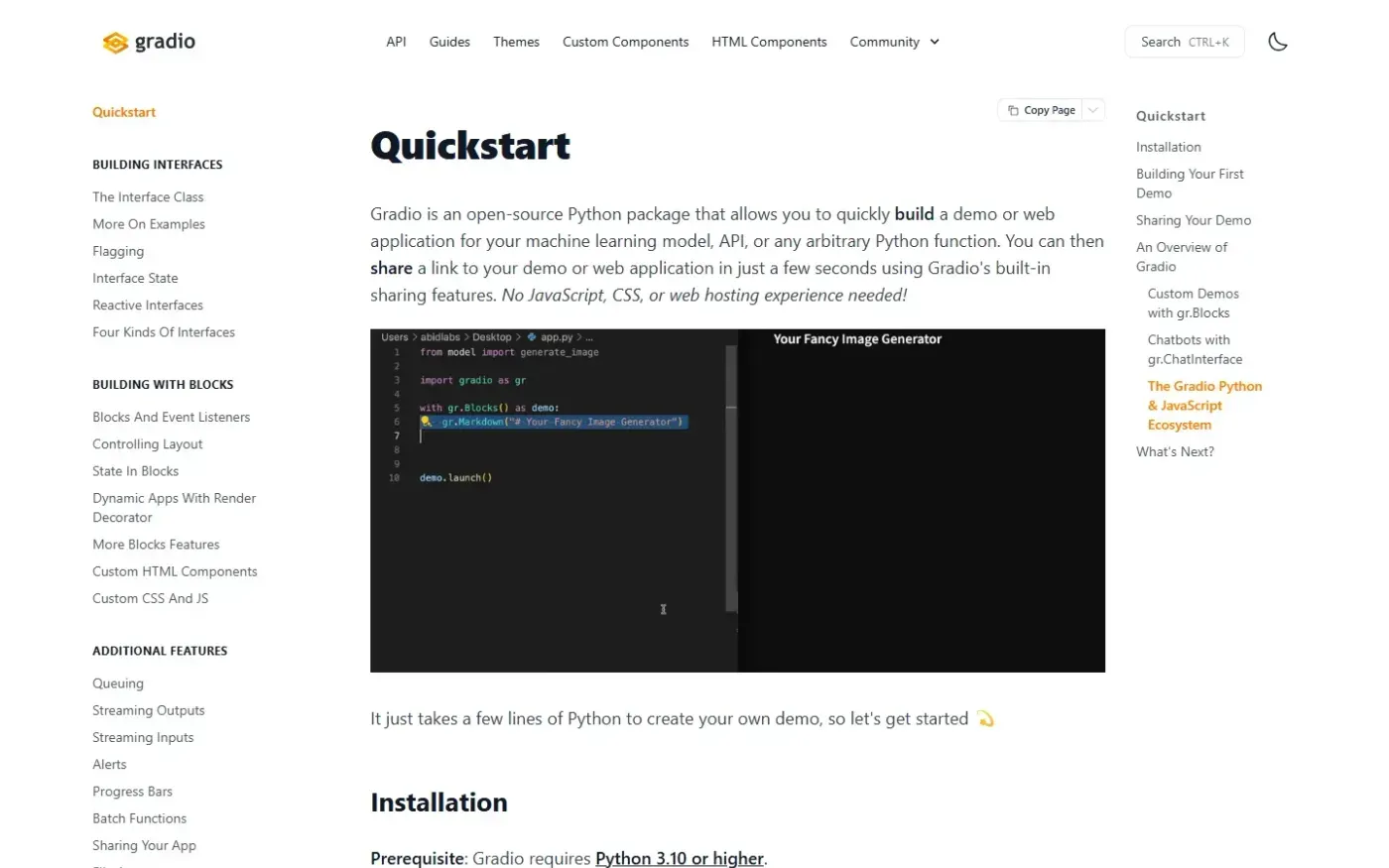Gradio — Guides page