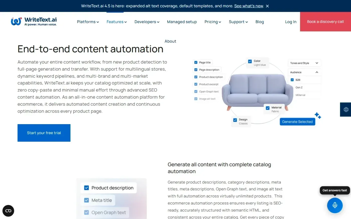 Writetext — Features page