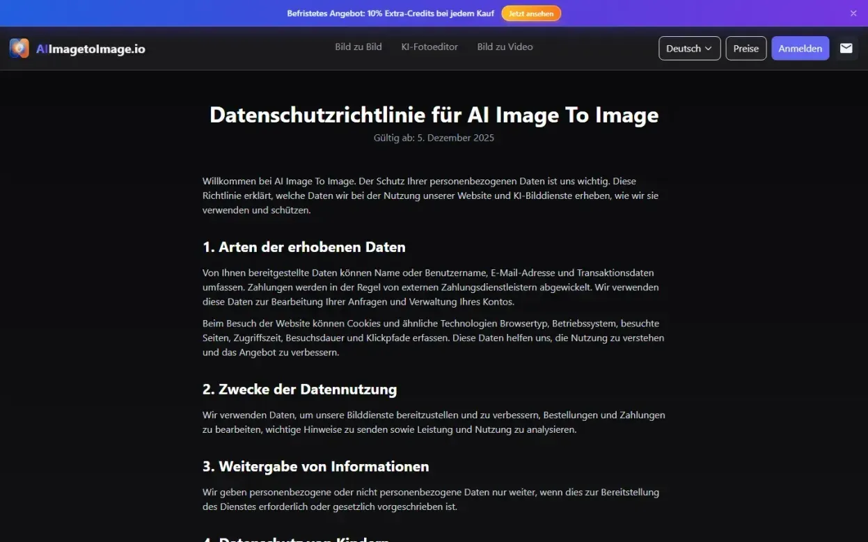 Aiimagetoimage — Privacy policy page