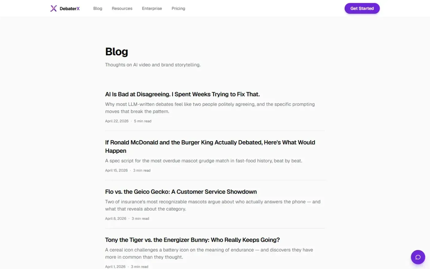 Debaterx — Blog page