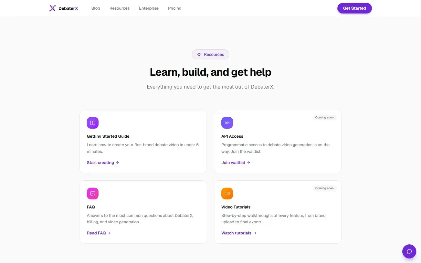 Debaterx — Resources page